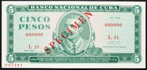 Cuba, 5 Pesos 1968