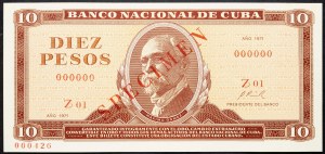 Cuba, 10 Pesos 1971