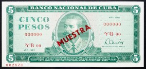 Cuba, 5 Pesos 1985