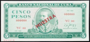 Cuba, 5 Pesos 1986