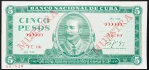 Cuba, 5 Pesos 1988
