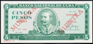 Cuba, 5 Pesos 1990