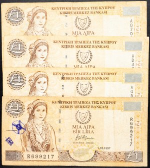 Cyprus, 1 libra 1997, 1998, 2001
