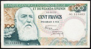 Demokratyczna Republika Konga, 100 franków, 1959 r.