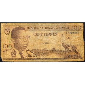 Democratic Republic of the Congo, 100 Francs 1961
