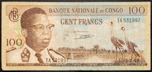 Demokratyczna Republika Konga, 100 franków 1962 r.
