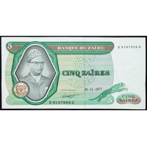 Democratic Republic of the Congo, 5 Zaires 1977