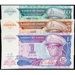 Democratic Republic of the Congo, 1, 5, 10 Nouveaux Zaire 1993