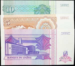 Democratic Republic of the Congo, 1, 5, 10 Nouveaux Zaire 1993