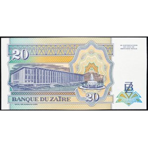 Democratic Republic of the Congo, 20 Nouveaux Zaires 1993