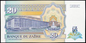 Democratic Republic of the Congo, 20 Nouveaux Zaires 1993