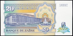 République démocratique du Congo, 20 Nouveaux Zaires 1993