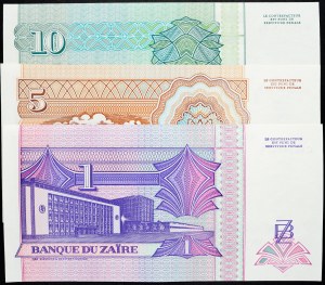 Democratic Republic of the Congo, 1, 5, 10 Nouveaux Zaire 1993