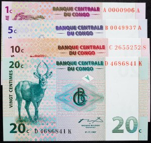Democratic Republic of the Congo, 1, 5, 10, 20 Centimes 1997