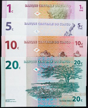 Democratic Republic of the Congo, 1, 5, 10, 20 Centimes 1997
