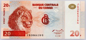 Demokratische Republik Kongo, 20 Francs 1997
