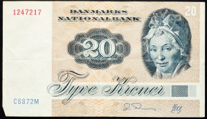 Danimarca, 20 corone 1972