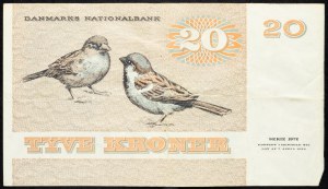 Danemark, 20 couronnes 1972