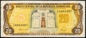 République dominicaine, 20 Pesos Oro 1988