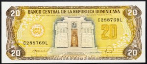 République dominicaine, 20 Pesos Oro 1988