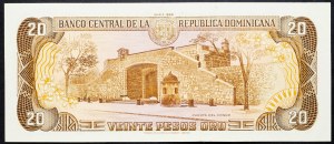 République dominicaine, 20 Pesos Oro 1988