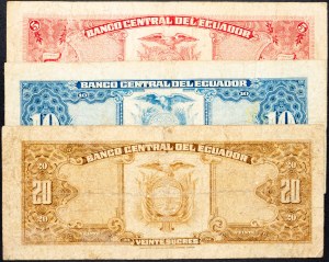 Ekvádor, 5, 10, 20 sukres 1980, 1978, 1980