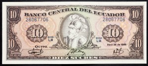 Ecuador, 10 Sucres 1986