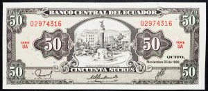 Ekwador, 50 Sucres 1988