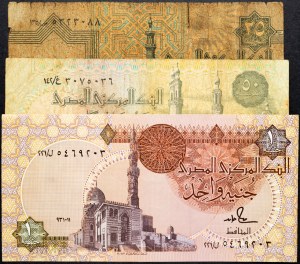 Égypte, 25, 50 Piastres, 1 Livre 1978-2008