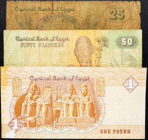 Egypt, 25, 50 piastrů, 1 libra 1978-2008