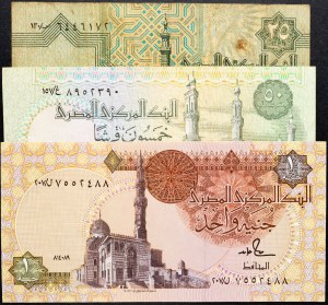 Égypte, 25, 50 Piastres, 1 Livre 1978-2008