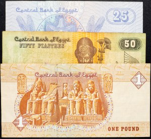 Egypt, 25, 50 Piastres, 1 Pound 1978-2008