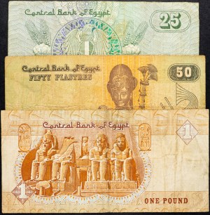 Egypt, 25, 50 Piastres, 1 Pound 1978-2008