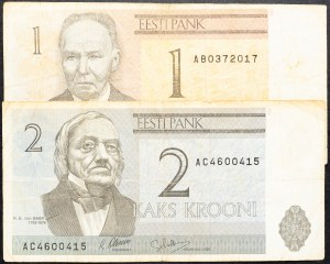 Estland, 1, 2 Krooni 1992