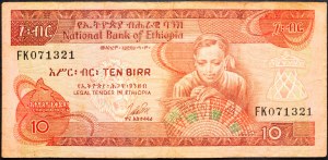 Etiopia, 10 birr 1976