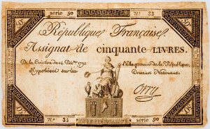 Francie, 50 Livres 1792