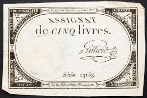 Francja, 5 Livres 1793