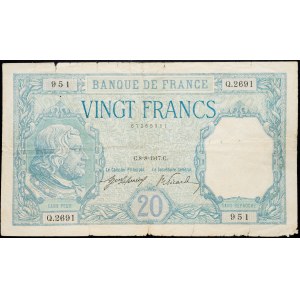 France, 20 Francs 1917