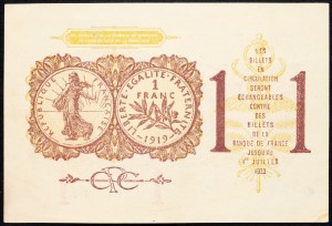Francie, 1 Franc 1922