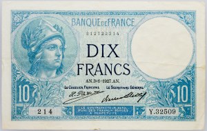 France, 10 Francs 1927