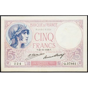 France, 5 Francs 1928