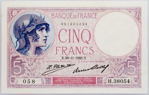 Francúzsko, 5 frankov 1928