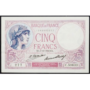 France, 5 Francs 1932