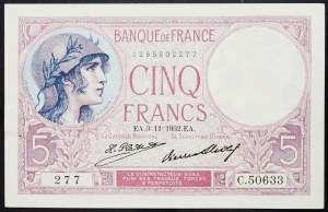 France, 5 Francs 1932