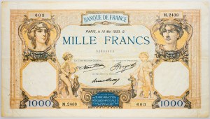 Francúzsko, 1000 frankov 1933