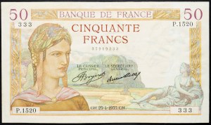 Frankreich, 50 Francs 1935