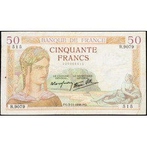 France, 50 Francs 1938