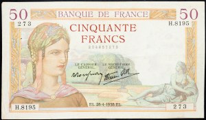 Frankreich, 50 Francs 1938