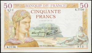 Francúzsko, 50 frankov 1938