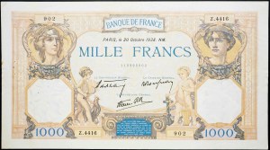 Francia, 1000 franchi 1938